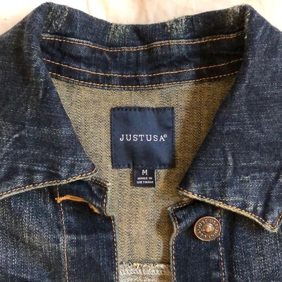 ✨ Dark Jean Jacket with gold accents ✨ - Picture 3 of 4